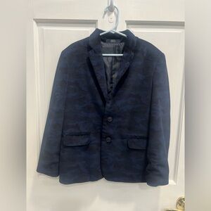 NAUTICA Blue Camo Camouflage Super Soft Blazer Suit Jacket Boys SIZE 7 Pre Loved
